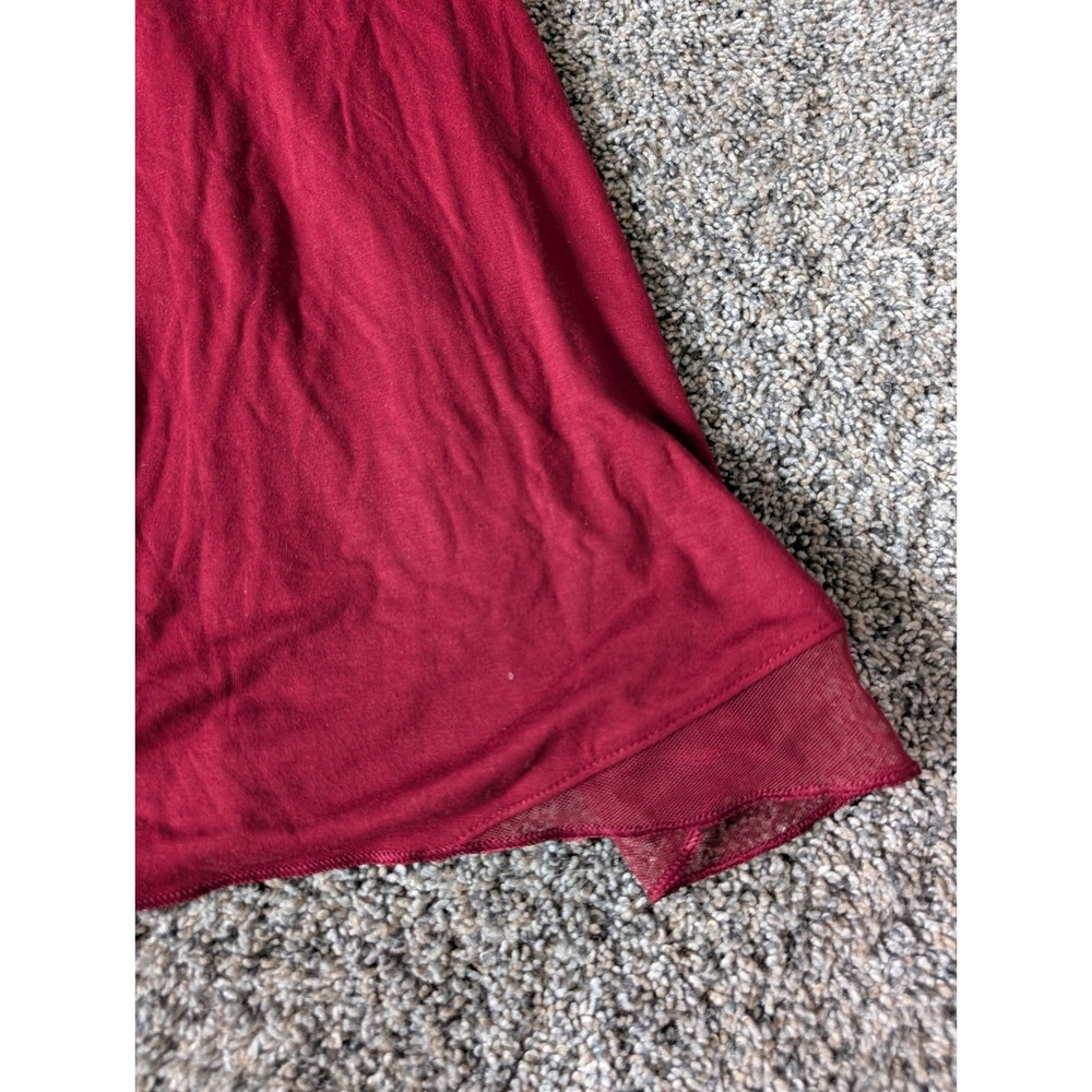 Victoria's Secret Burgundy Mesh Trim‎ Chemise Nightgown Adjustable Straps Medium - Picture 4 of 4
